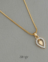 AG101798 -  Gold Tone AD Stone Pendant Simple Necklace 2-Zilmor